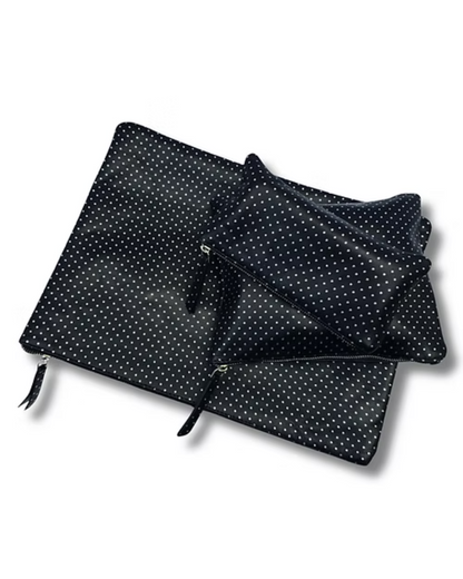 Silver Dot Small Zip Pouch