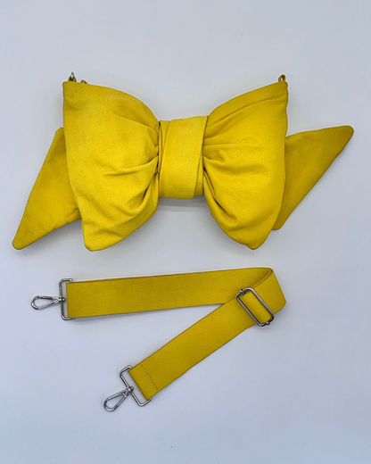Neon Yellow Bow Clutch