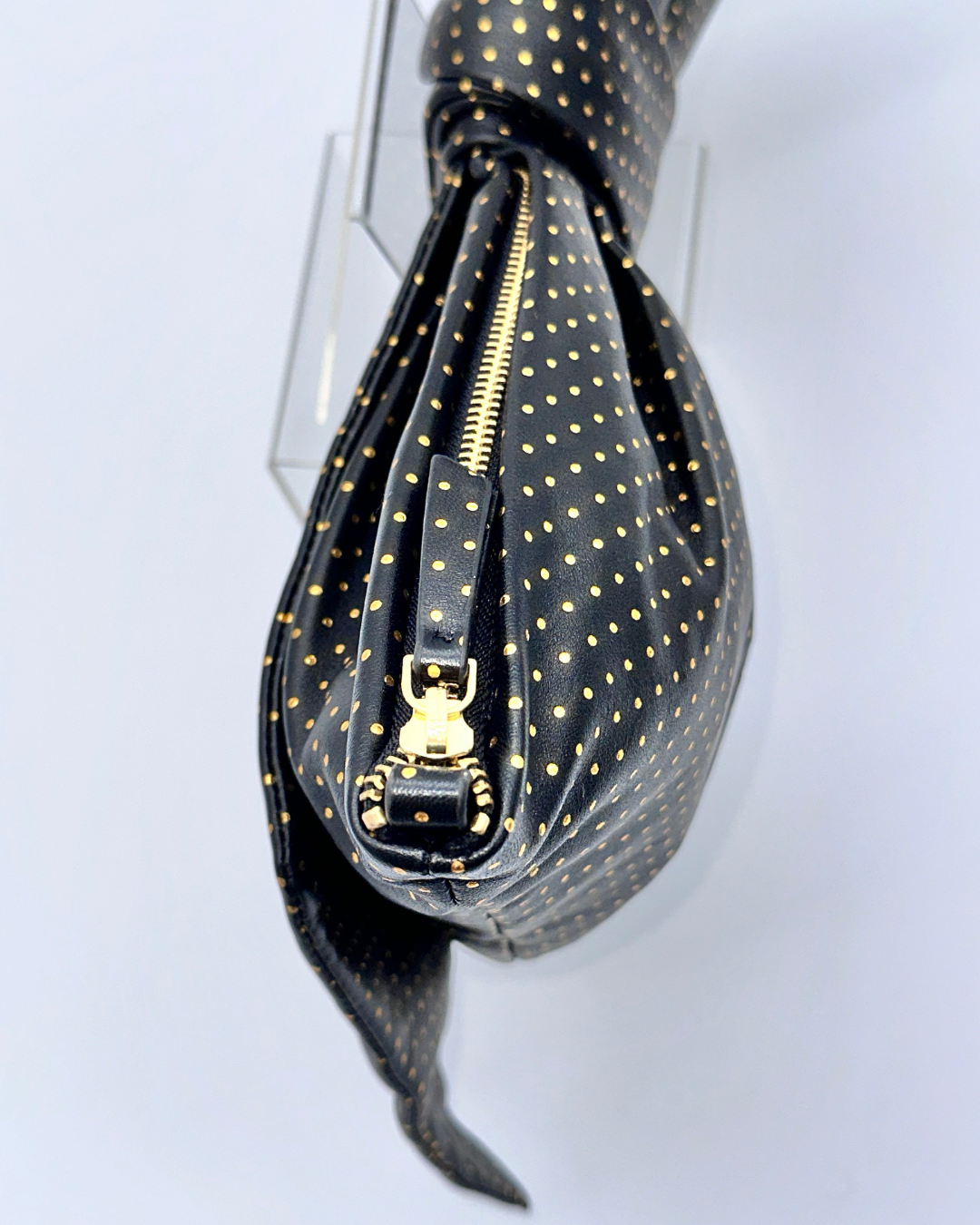 Gold Dot Oversized Bow Clutch
