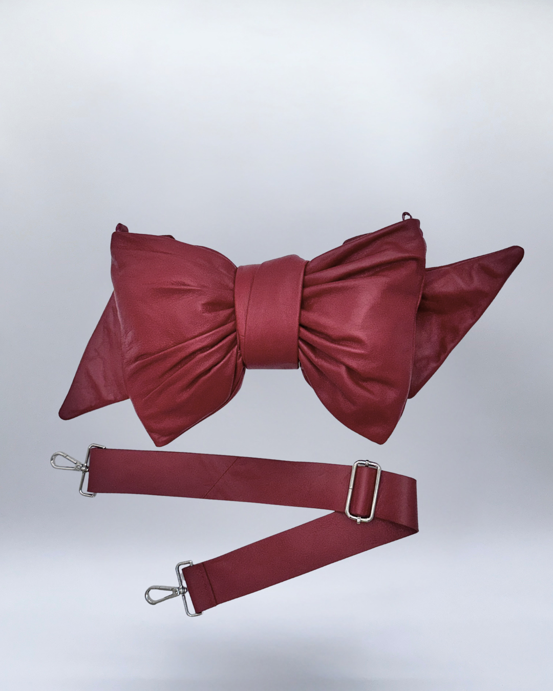 Burgundy Bow Clutch