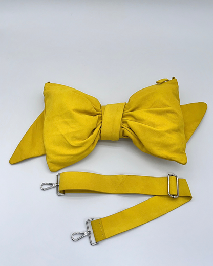 Neon Yellow Oversized Bow Clutch