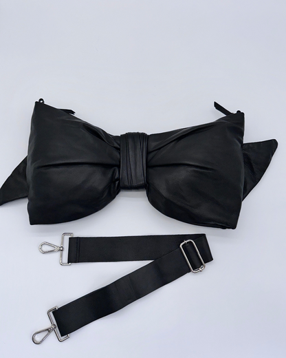 Black Oversized Bow Clutch
