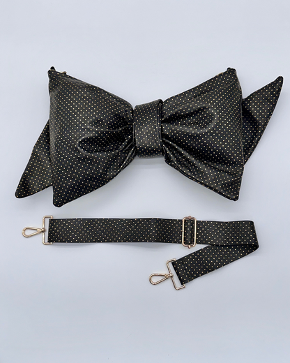 Gold Dot Oversized Bow Clutch