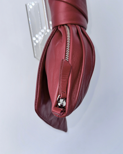 Burgundy Bow Clutch