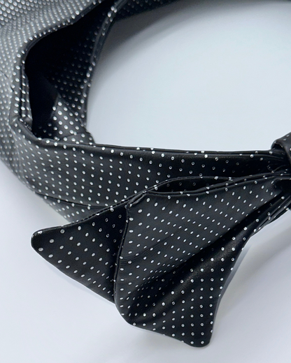 Silver Dot Oversized Bow Hobo