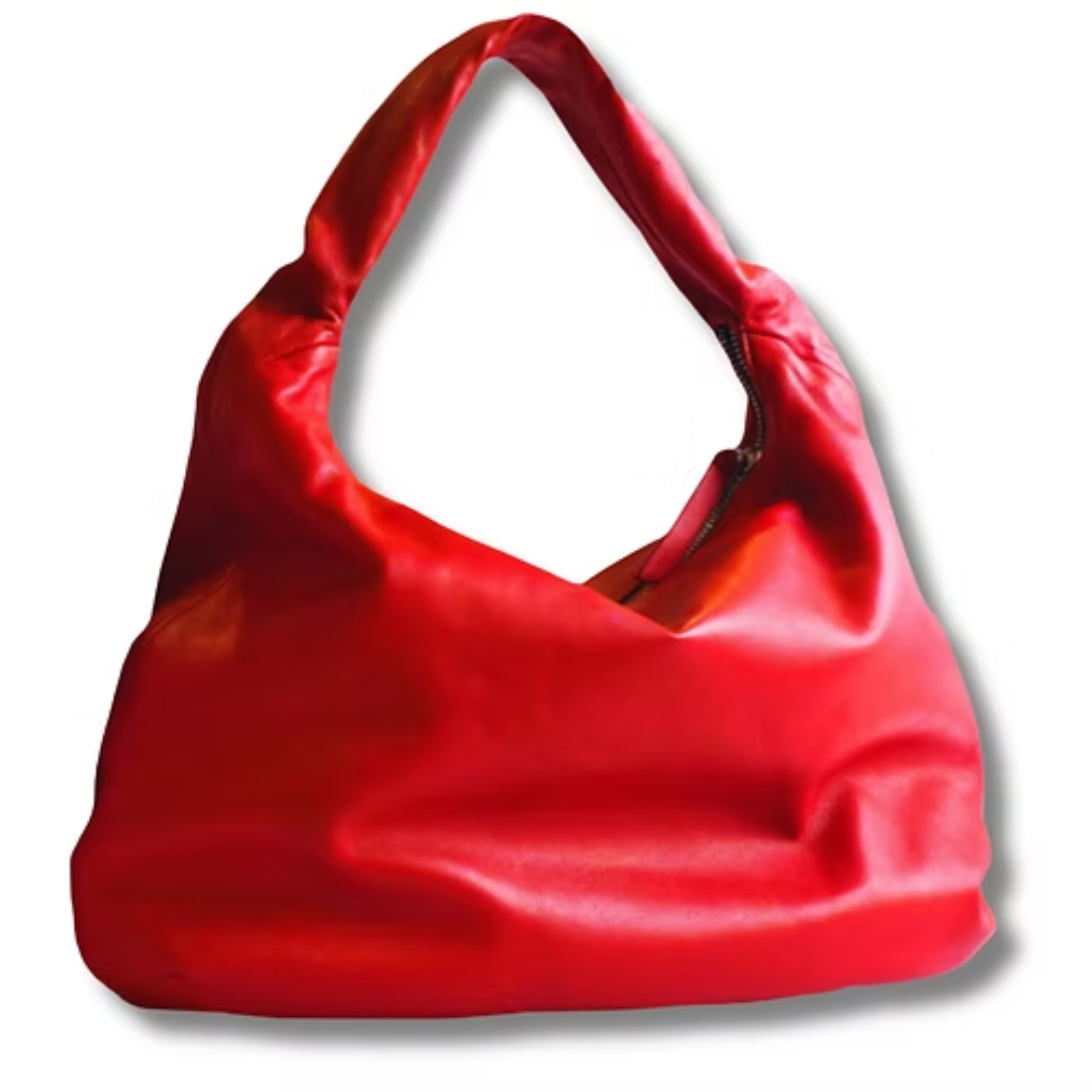 Silver Dot Soft Leather Hobo