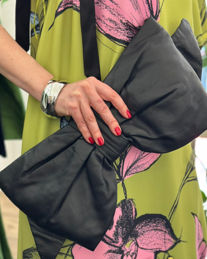 Black Oversized Bow Clutch