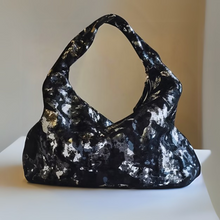 Load image into Gallery viewer, Black Art Soft Leather Hobo
