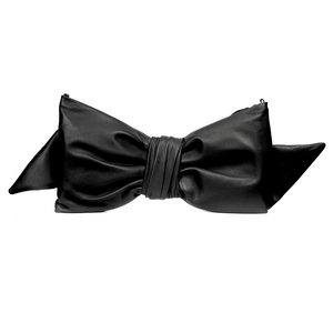 Silver Dot Oversized Bow Clutch