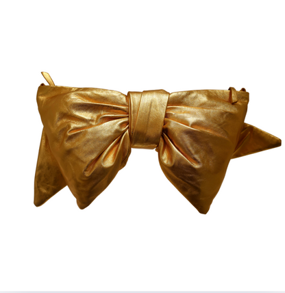 Gold Oversized Bow Clutch