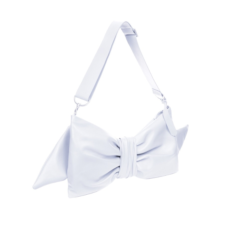 White Oversized Bow Clutch
