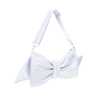 White Oversized Bow Clutch