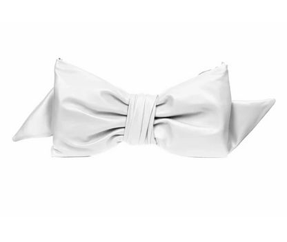 White Oversized Bow Clutch