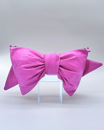 Pink Oversized Bow Clutch